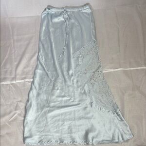 ASOS Light Blue Maxi Skirt with Lace Detail